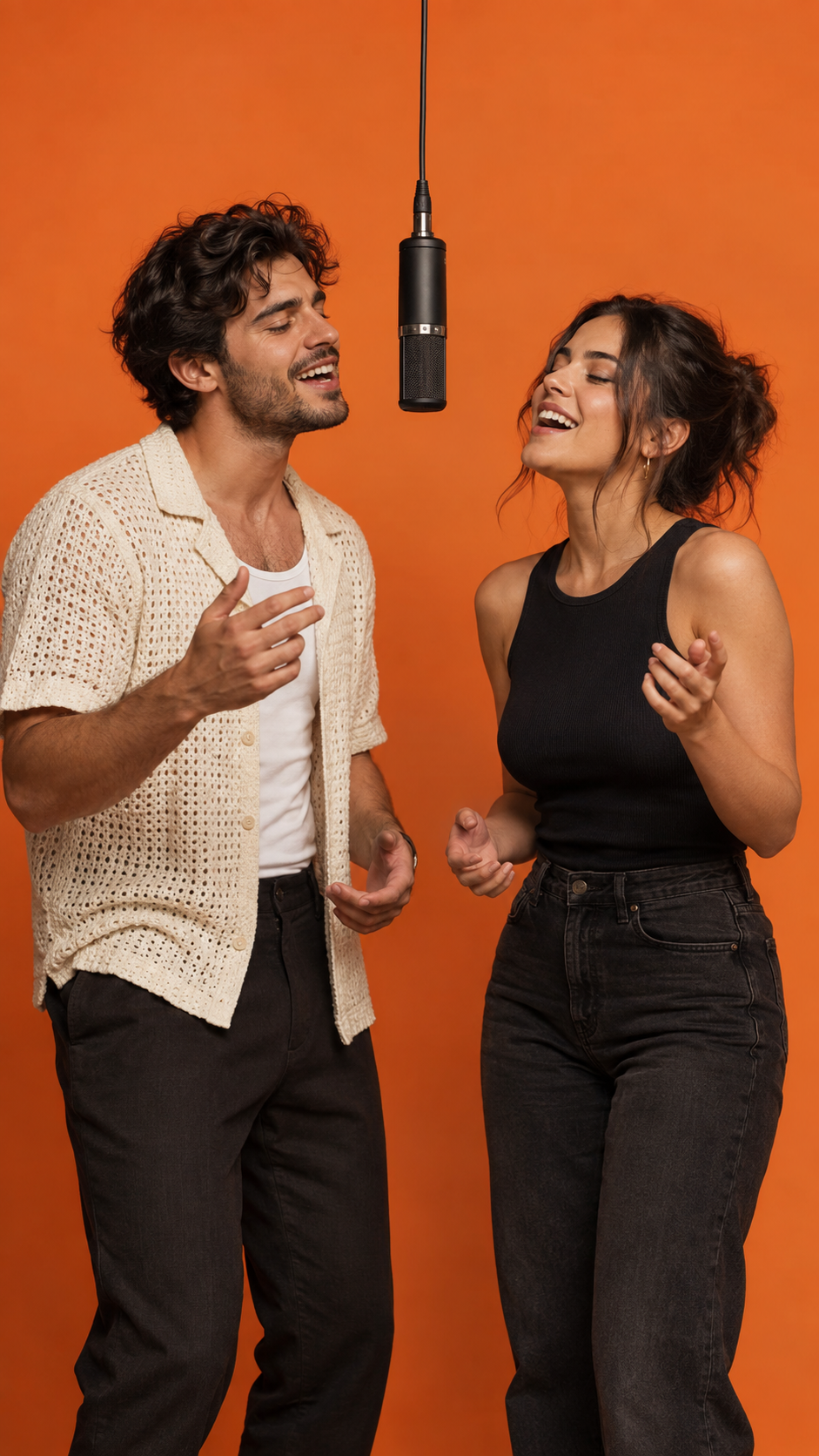 Classic Hotel Lobby orange booth with two performers